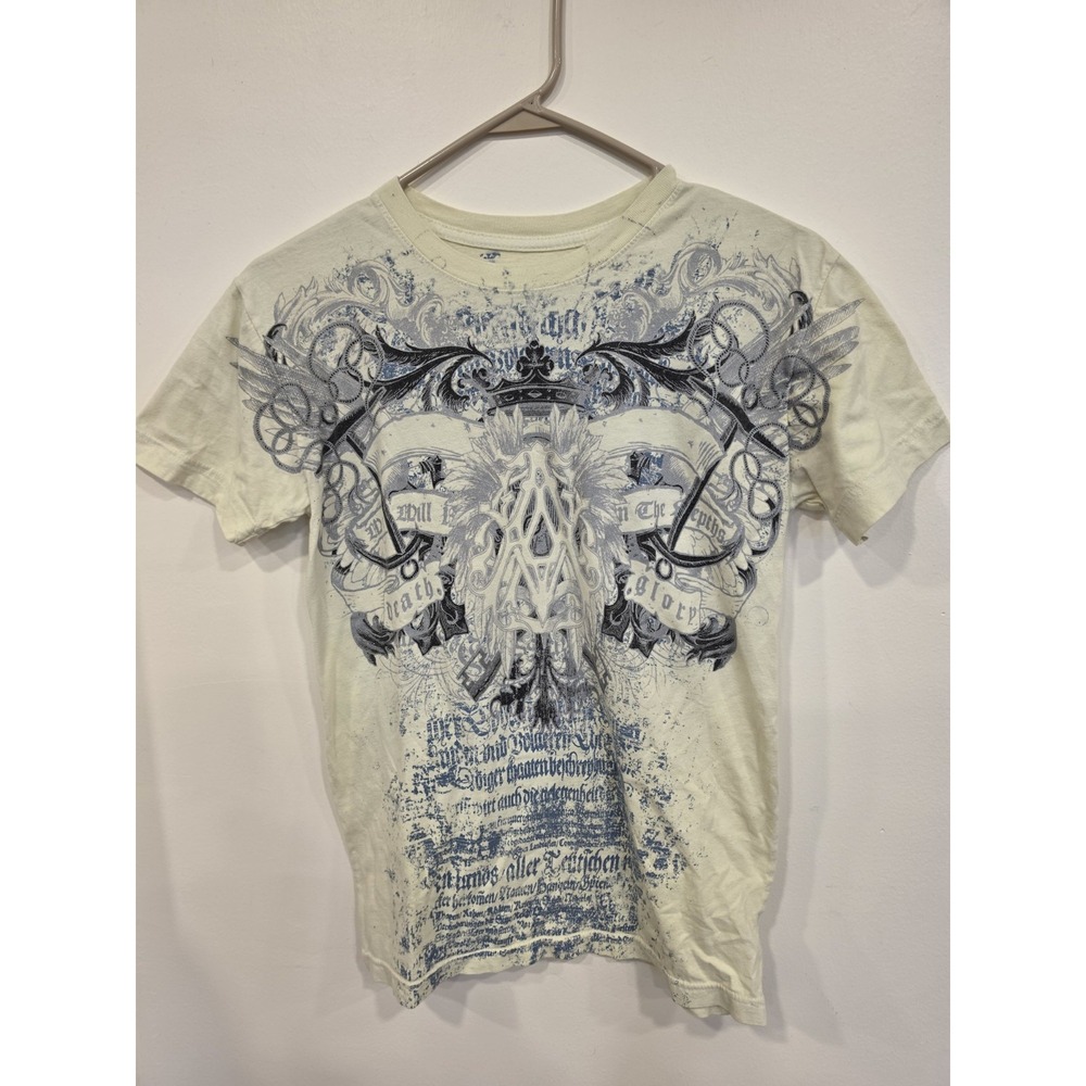 Vintage Y2K Archaic Affliction Mens T Shirt Crewneck Double Sided Graphic SM